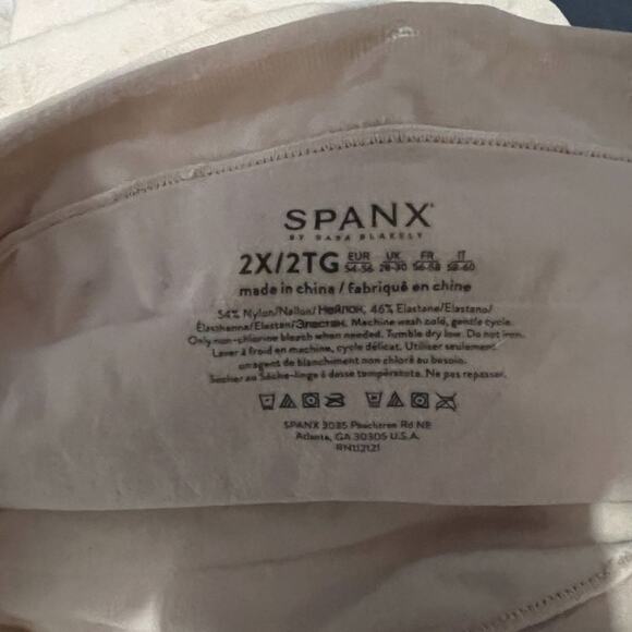 Spanx High Waist Spandex Shorts 2745 Womens 2X Nude - Picture 2 of 5